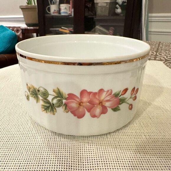 ROYAL WORCESTER Pershore (Gold Trim) Vintage Fine Oven China 6” Souffle Dish‎ - Picture 1 of 7
